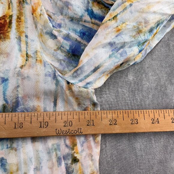 Soft Surroundings Blouse Women Large Blue Tie Dye Boho Smock Peasant Gypsy - Picture 5 of 10